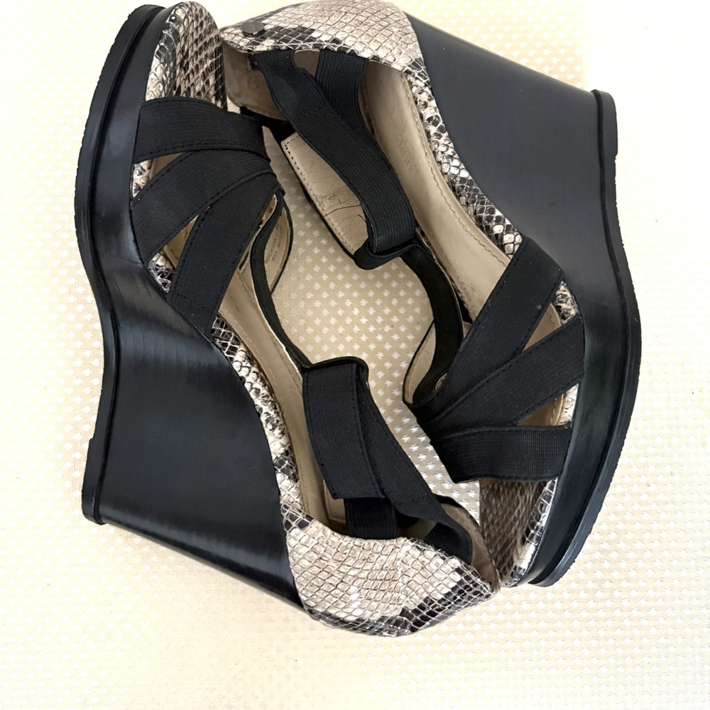 Calvin Klein Python Print Black Wedge Sandals - image 4